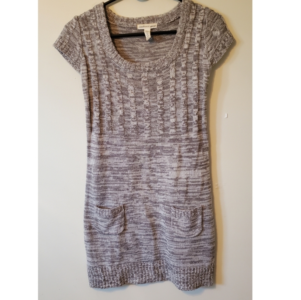 Gray sweater dress